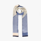 leez skinny silk scarf sky blue