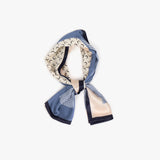 leez skinny silk scarf sky blue