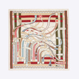 LEEZ La Ceinture Rouge Print Square Silk Scarf