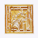 LEEZ La Ceinture D'or Print Square Silk Scarf