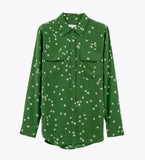 Leez Silk Shirt Star Pine Green