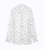 Leez Mulberry Silk Blouse Polka Dot White/Black