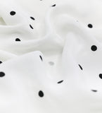 Leez Mulberry Silk Blouse Polka Dot White/Black