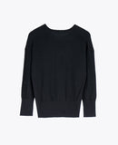 LEEZ Women Cashmere V-Neck Sweater - Black