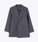 LEEZ Women Wool Blazer- Navy