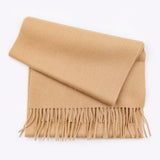 100% Cashmere Solid Scarf Camel