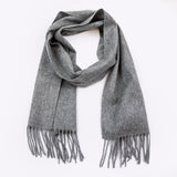 100% Cashmere Solid Scarf Cement