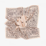 LEEZ Sun Themed Square Silk Scarf - Cantaloupe