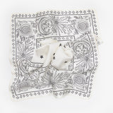 LEEZ Sun Themed Square Silk Scarf - White