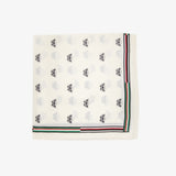 LEEZ Butterfly Blanc Print Square Silk Scarf