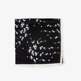 LEEZ Sakura Noir & Blanc Print Square Silk Scarf