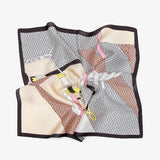 LEEZ Assorted-colors Print Square Silk Scarf