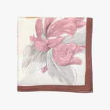 LEEZ Floral Drawing Square Silk Scarf